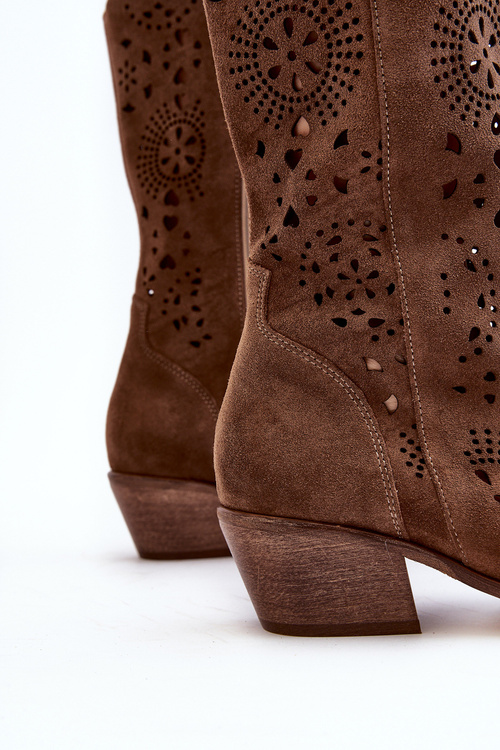 Zazoo 3396 Semišové Prostřihové Polobotky Hnědé