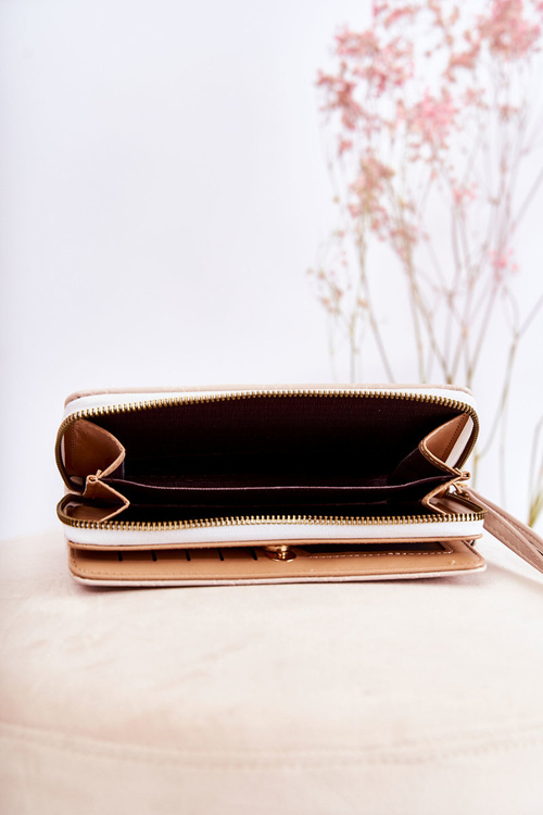 Dámská velká peněženka s ornamentem béžový Fabio