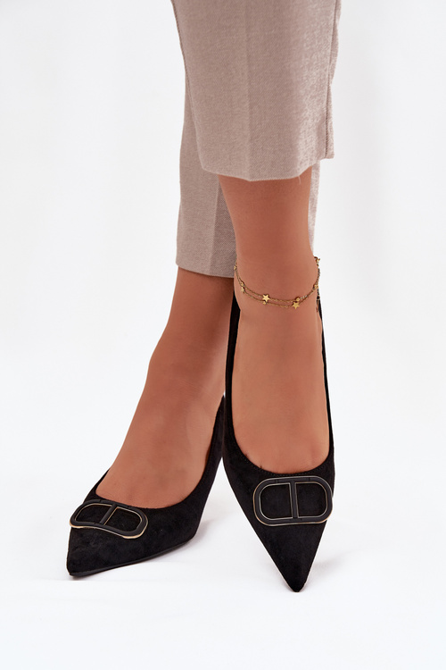 Dámske lodičky S Dekoračným Detailom Čierne Amelora