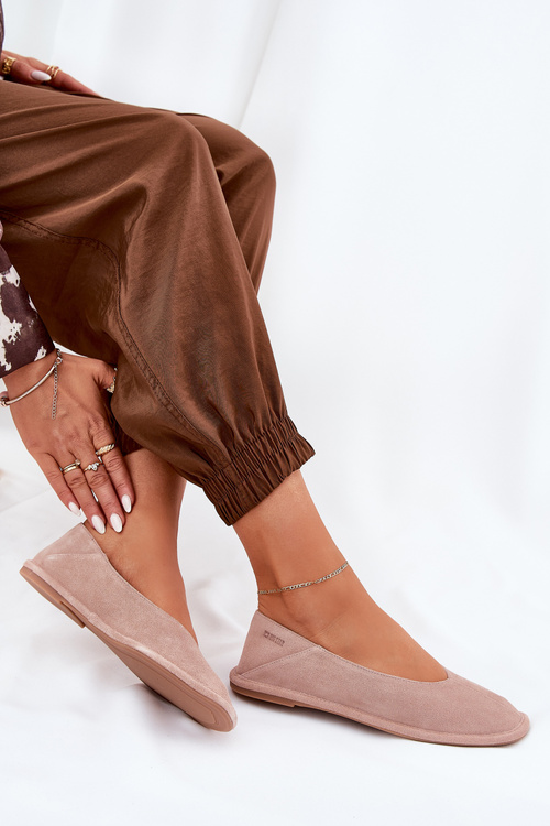 Semišové Dámske Baleríny Big Star RR274081 Ružové