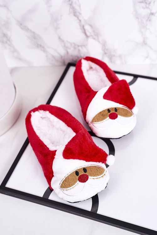 Dětské Vánoční Pantofle S Ježíškem1 Červené Xmas
