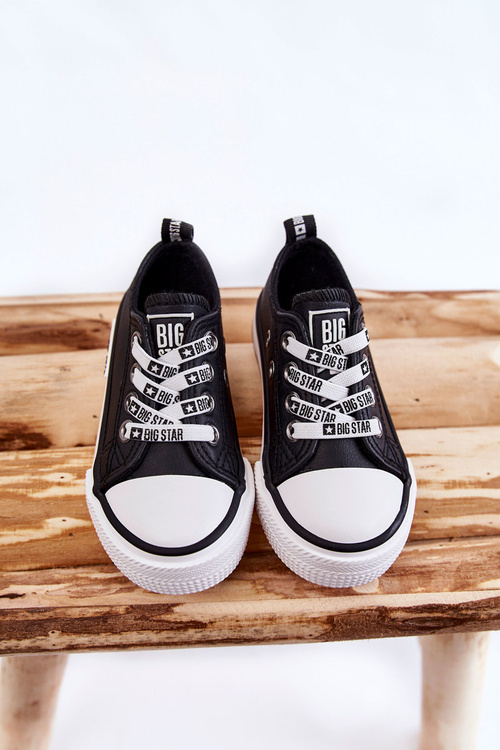 Dětské kožené tenisky BIG STAR KK374043 Černý a bílý