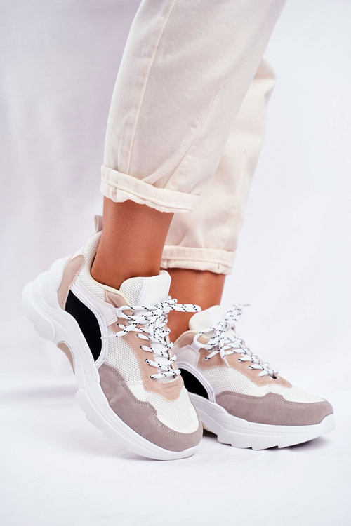 Dámske športové topánky tenisky biele a béžové Mindanao