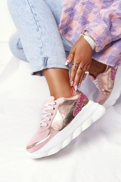 Dámske športové topánky na platforme Lu Boo Pink