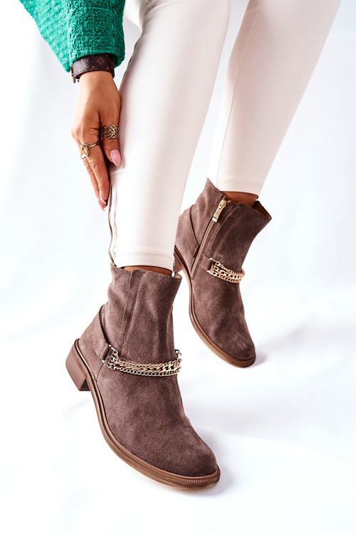 Dámské Kotníkové Boty Nicole Kožené Hnědé Dome