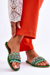 Dámske zdobené zelené papuče Bellisa