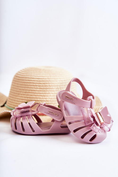 Dětské sandály na suchý zip Voňavé ZAXY JJ385034 Světle fialová