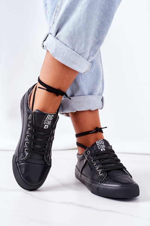 Dámske kožené tenisky Big Star GG274061 čierna