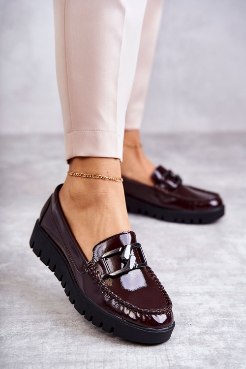 Chýbali topánky Loafer na platforme Kjestti Burgundsko