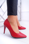 Sergio Leone Matte Pumps Red Feliciana