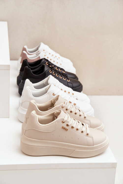 Dámske Tenisky Na Platforme Eko Koža Čierne Lelandine