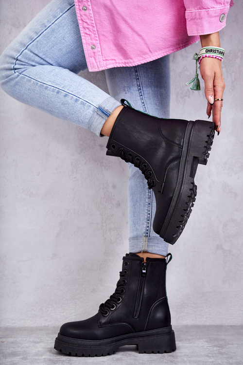 Dámske kožené topánky Black Denila