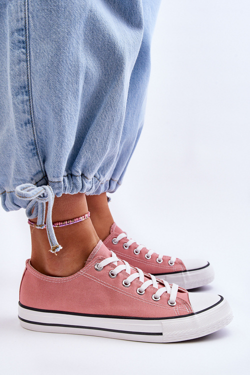 Klasické tenisky s nízkym dámskym tmavo ružovým vegas