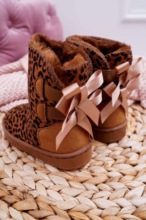 Dětské Kotníkové zimní Boty s Kožešinou Leopard Fiona