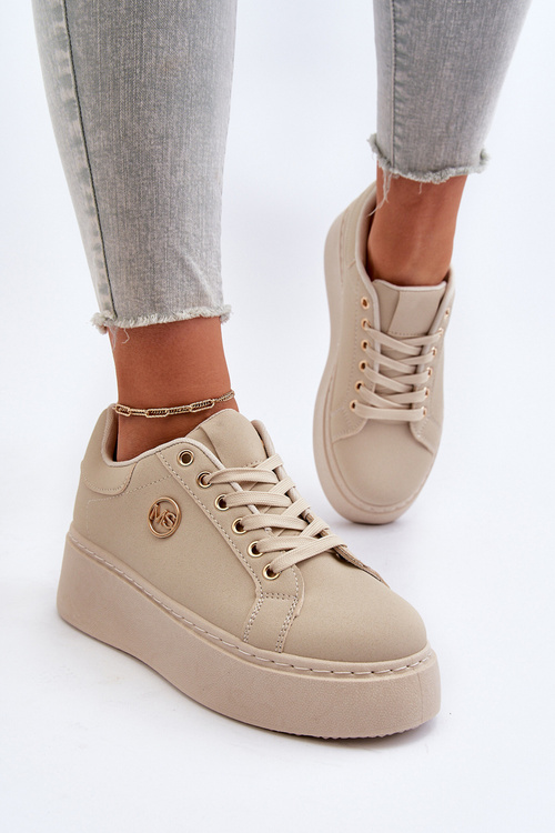 Dámské tenisky na platformě béžové Eshen