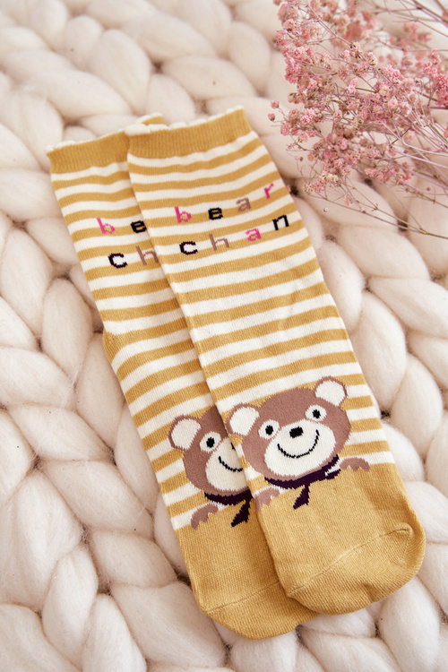 Dámska bavlna, vtipné 5-balené pruhované ponožky