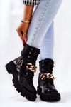 Black Molis Chain Boots s reťazou