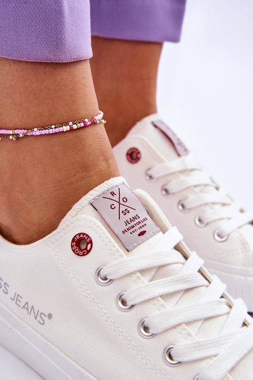 Dámske krížové džínsy LL2R4067 Biele tenisky