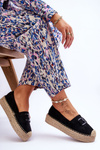 Dámske klasické espadrilly na platforme Black Maurine