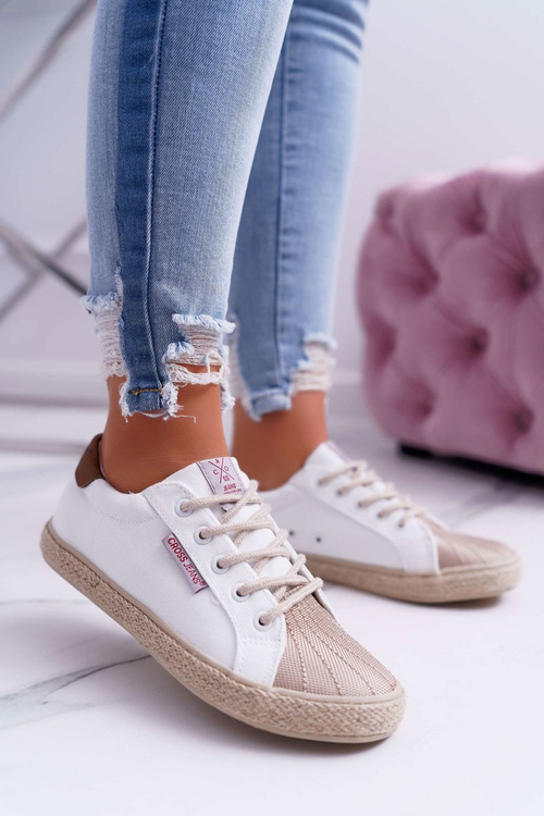 Nízké Dámské Tenisky Cross Jeans Bílé DD2R4095
