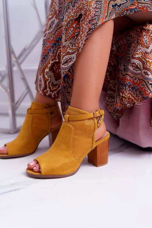 Ženské sandále semišové žlté Thido