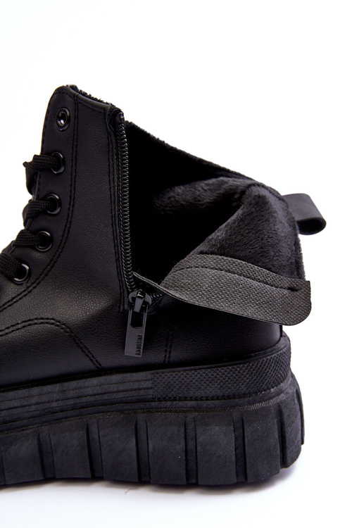 Ocieplane Kožené Boty Na Zip Big Star MM274625 Černé