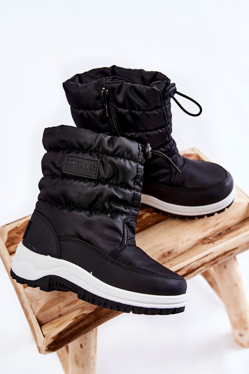 Detské snehové topánky na veľkej hviezde KK374235 Black Slider