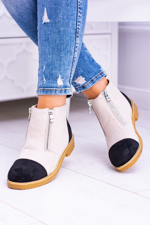 Lu Boo Suede Béžové topánky s posúvačmi Inez