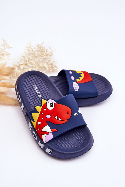 Detské penové flops dinosaurus Dario Navy Blue