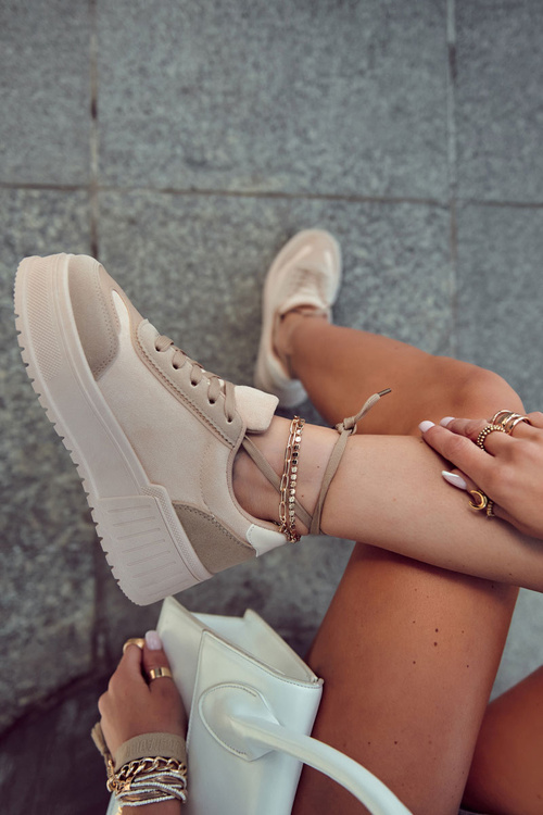 Dámske semišové športové topánky béžové segurro