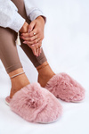 Dámské kožešinové pantofle růžové Sheryl