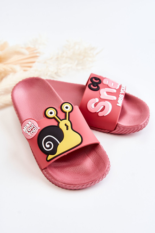 Lehké dětské pantofle Tmavě růžová Snail