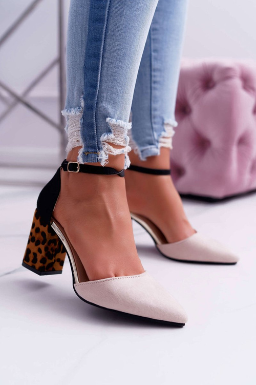 Dámske čerpadlá na leopardovej tlači Ferri Beige