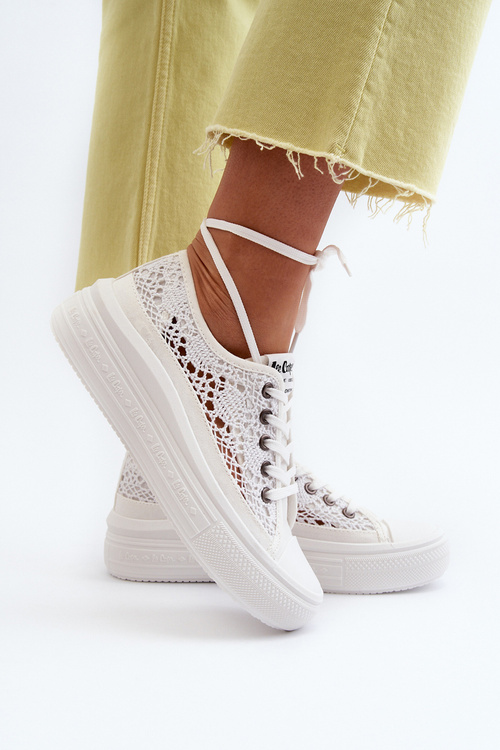 Dámské krajkové tenisky Lee Cooper LCW-23-44-1617 bílé