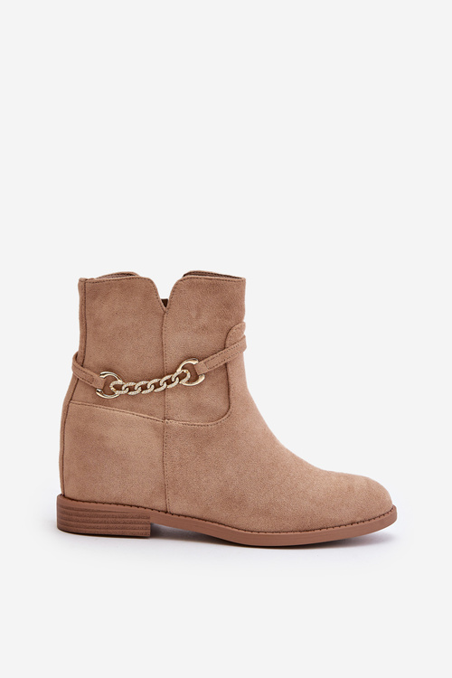 Dámské boty na skrytém klínu z eko semiše béžové Ofcorna