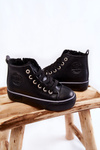 Detské vysoké tenisky na veľkej hviezde KK374228 Black Slider