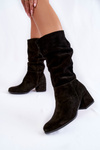 Dámské skládané semišové boty černe Alfra