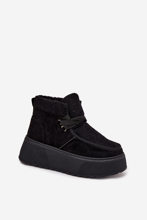 Dámské sněhule na platformě s kožíškem Černé Florivelle