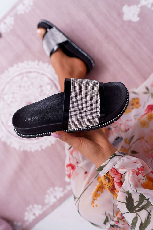 Žabky dámske s čiernymi zirkónmi