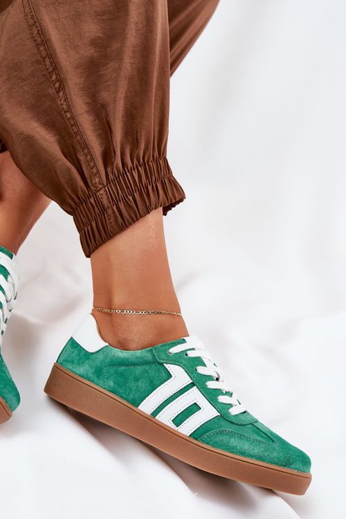 Tenisky Športová Obuv Semišová Zelená Vinceza 79517