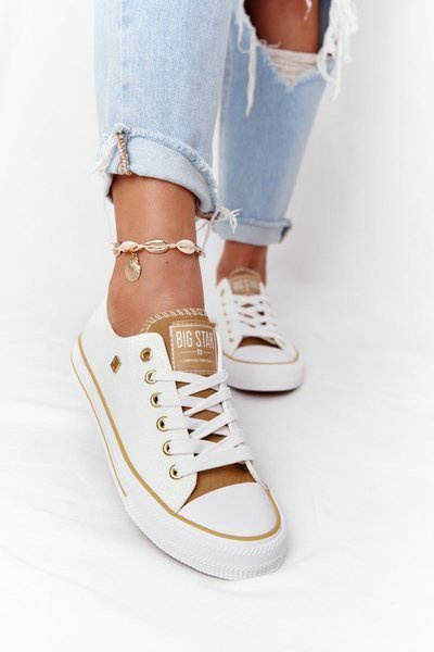 Klasická dámska veľká hviezda HH274458 Biele tenisky