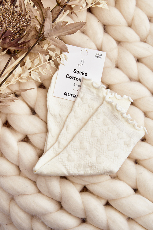 Biela dámske pestré ponožky