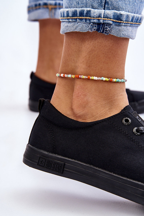 Dámske tenisky s hladkou nízkou hviezdou LL274057