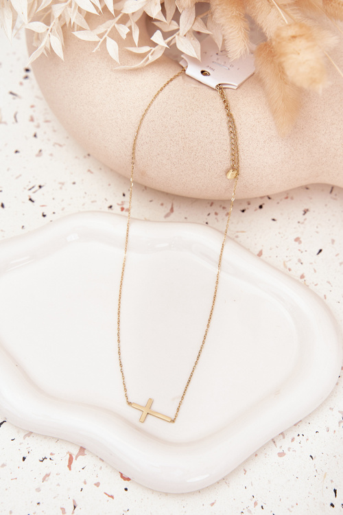Náhrdelník S Krížikom Chirurgická Oceľ Zlato