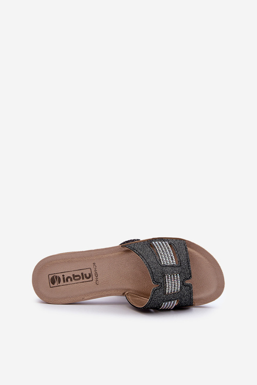 Pohodlné Lesklé Dámske Papuče Inblu BA000050 Čierne