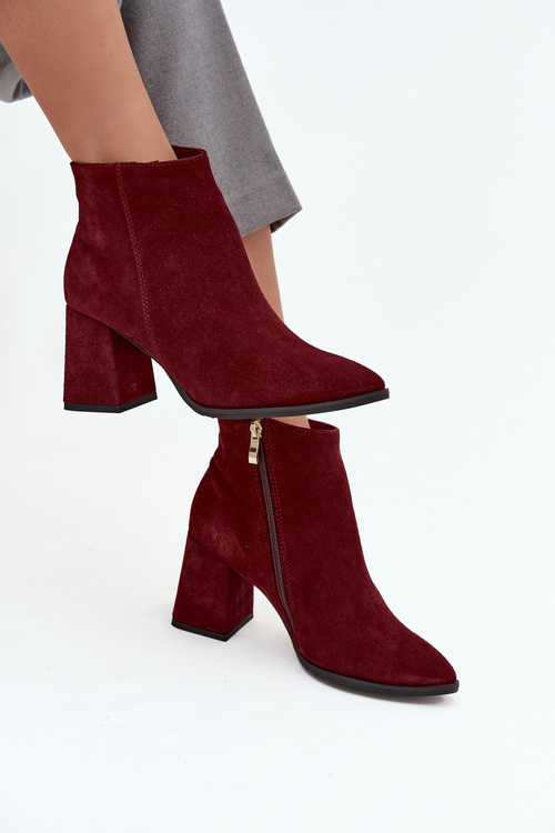 Dámské boty na podpatku se zlatým detailem Čokoládové Zazoo 3128