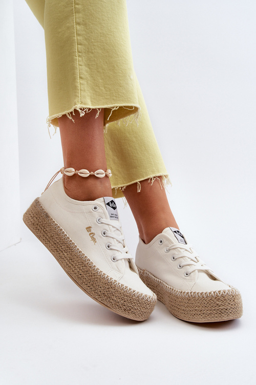 Tenisky S Plétěním Lee Cooper LCW-24-44-2410 Bílé
