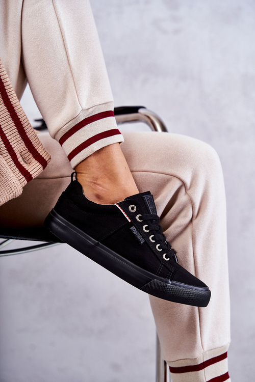 Nízke dámske materiály tenisiek Veľká hviezda KK274004 čierna