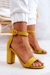 Semišové sandále na post žltej hattie