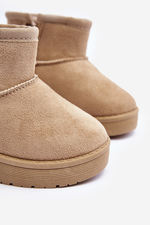 Dětské zimní boty s polstrováním na zip Bežové Big Star MM374098